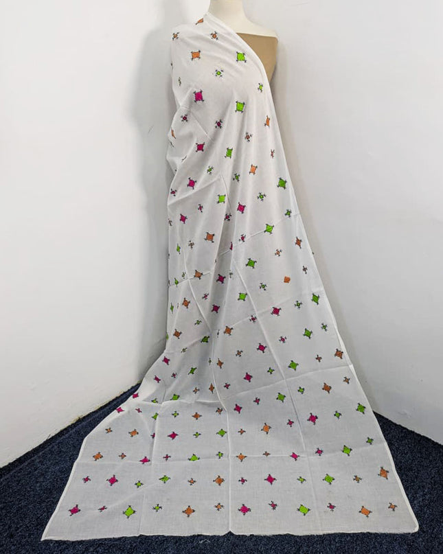 Handmade Multicolor Balochi Tanka Work Lawn Dupatta