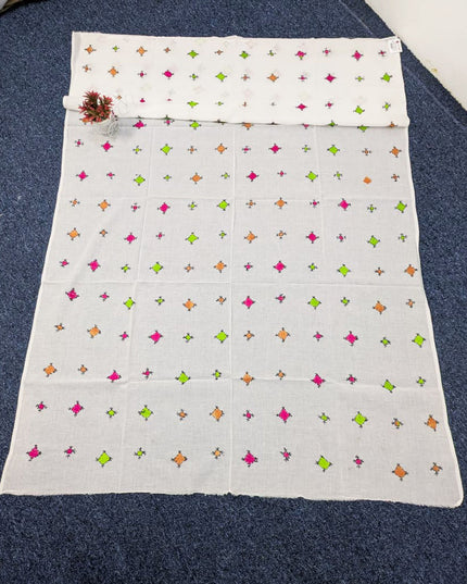 Handmade Multicolor Balochi Tanka Work Lawn Dupatta