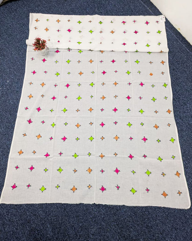 Handmade Multicolor Balochi Tanka Work Lawn Dupatta