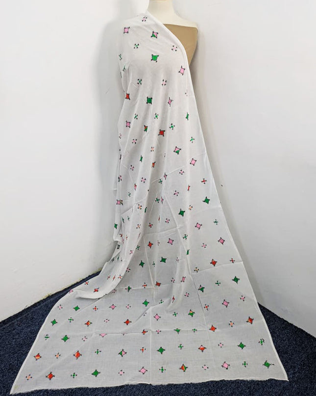 Handmade Multicolor Balochi Tanka Work Lawn Dupatta