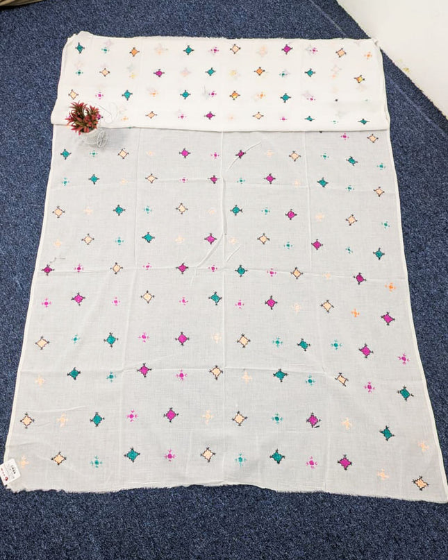 Handmade Multicolor Balochi Tanka Work Lawn Dupatta