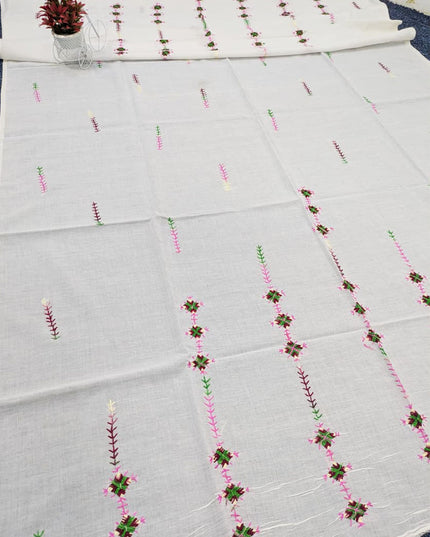 Handmade Multicolor Pakka Tanka Work Lawn Dupatta