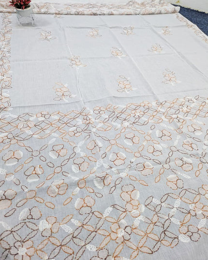 Fancy Lawn with Handmade Multicolor Shadow Work Dupatta