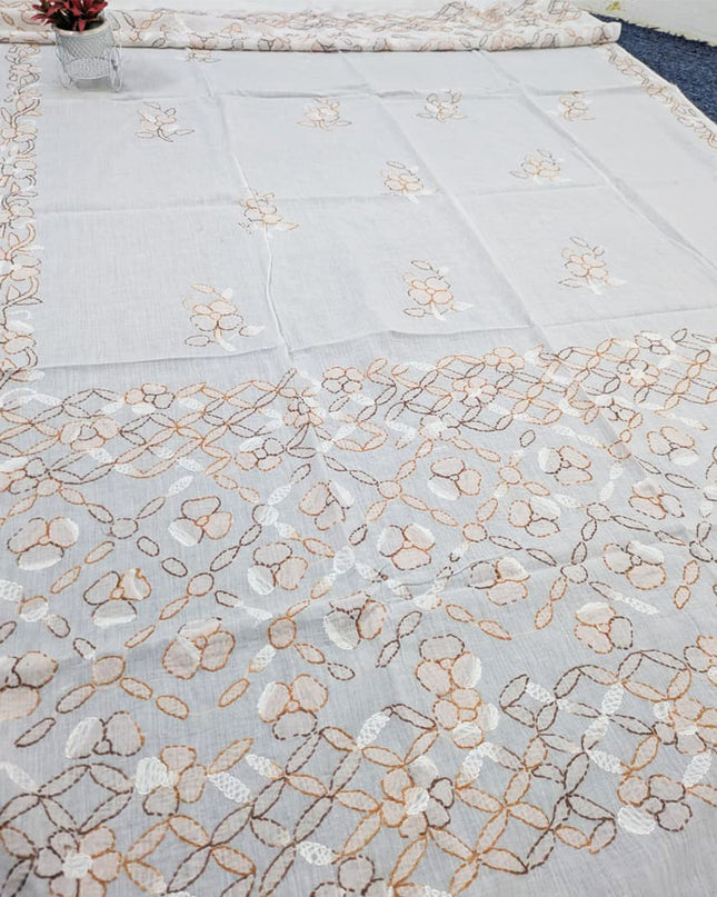 Fancy Lawn with Handmade Multicolor Shadow Work Dupatta