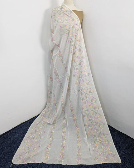 Handmade Multicolor Shadow Work Lawn Dupatta