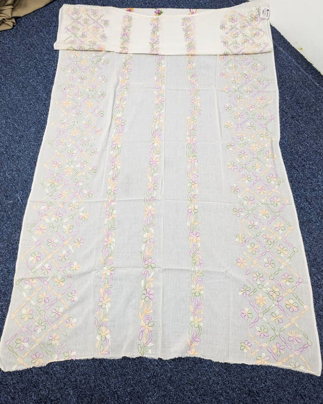 Handmade Multicolor Shadow Work Lawn Dupatta