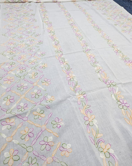 Handmade Multicolor Shadow Work Lawn Dupatta