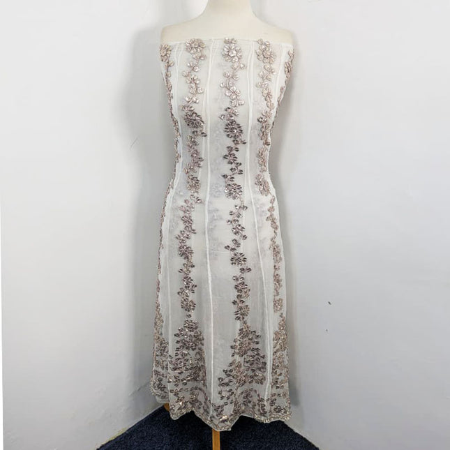 Fancy Dyeable Chiffon with Handmade Gotta Work Frock 2Pc Unstitched