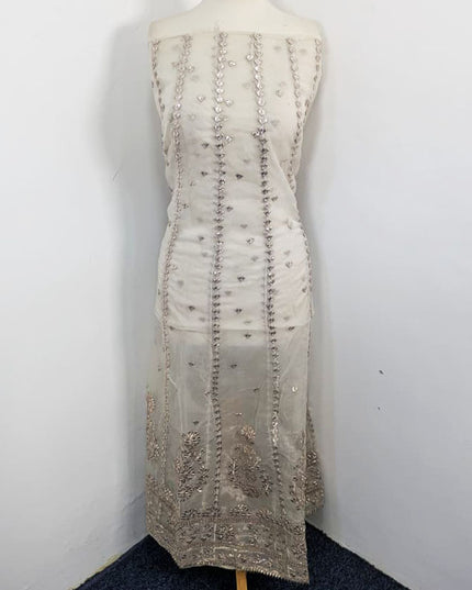 Dyeable Organza with Heavy Gotta Work Frock 2Pc Unstitched