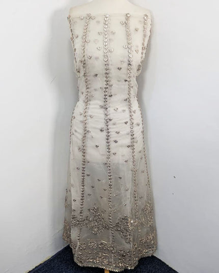 Handmade Heavy Gotta Work Dyeable Organza Frock 2Pc Unstitched