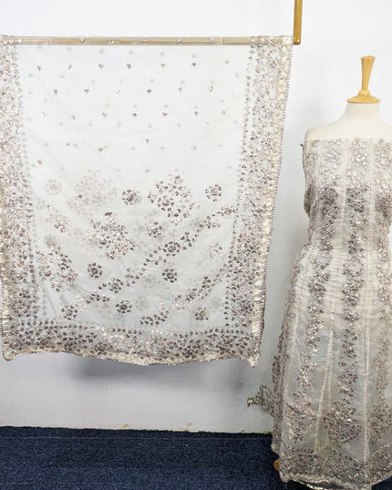 Dyeable Organza with Heavy Gotta Work Frock 2Pc Unstitched