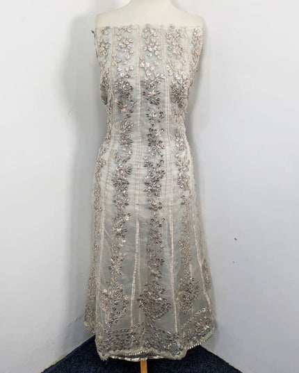 Dyeable Organza with Heavy Gotta Work Frock 2Pc Unstitched