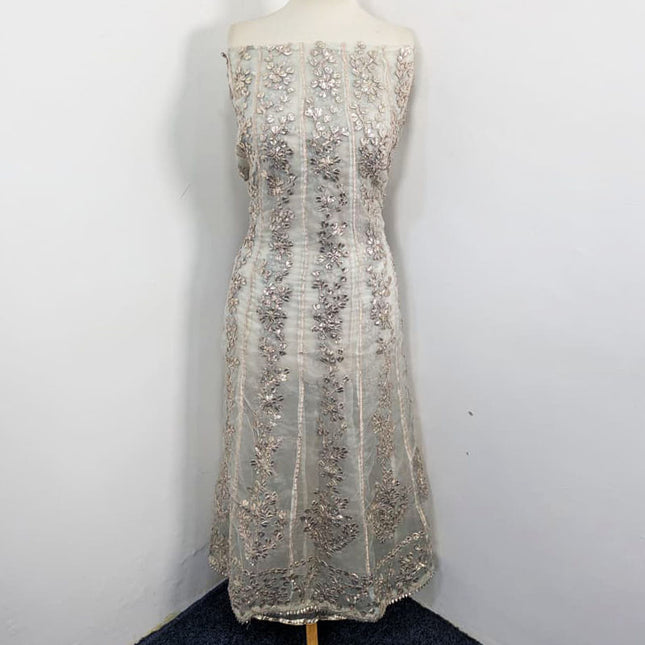 Dyeable Organza with Heavy Gotta Work Frock 2Pc Unstitched