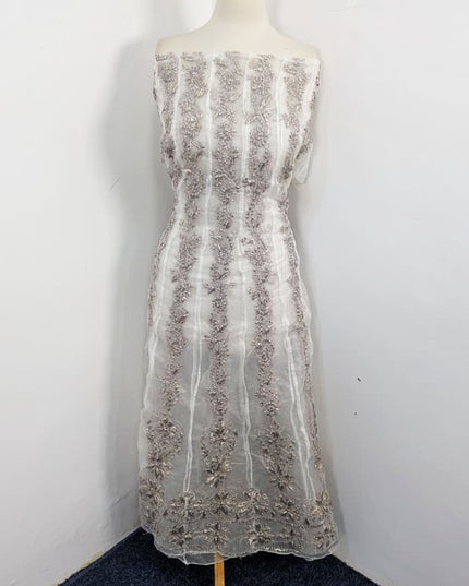 Fancy Dyeable Organza with Sui Gotta Work Frock 2Pc Unstitched