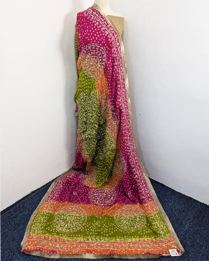 Fancy Silk with Handmade Chunnri + Sui Gotta Work Dupatta