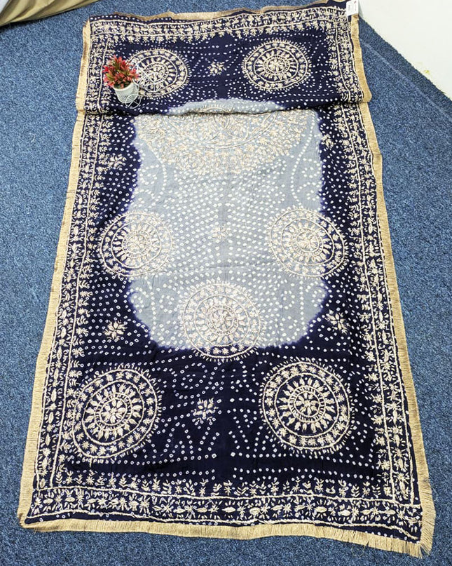 Handmade Chunnri + Sui Gotta Work Silk Dupatta (Ready To Wear)