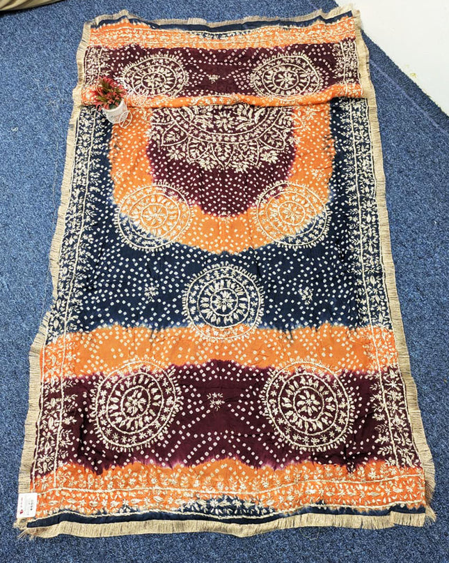 Fancy Silk with Handmade Chunnri + Sui Gotta Work Dupatta