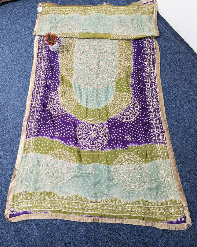 Fancy Silk with Handmade Chunnri + Sui Gotta Work Dupatta