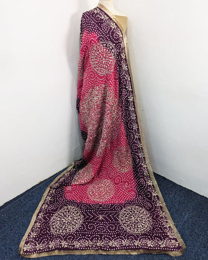 Handmade Chunnri + Sui Gotta Work Silk Dupatta (Ready To Wear)