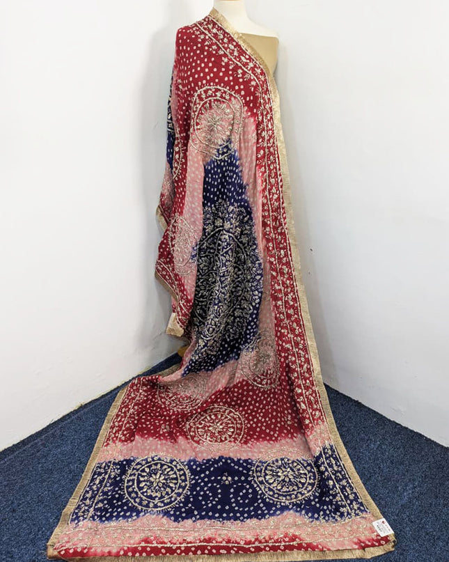 Fancy Silk with Handmade Chunnri + Sui Gotta Work Dupatta