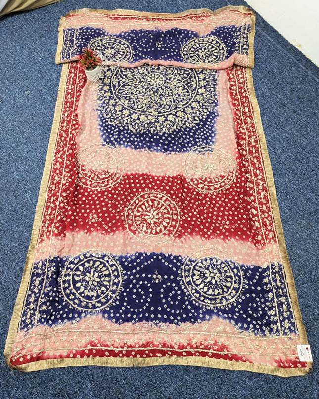 Fancy Silk with Handmade Chunnri + Sui Gotta Work Dupatta