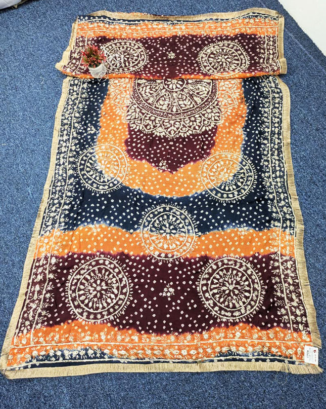 Fancy Silk with Handmade Chunnri + Sui Gotta Work Dupatta