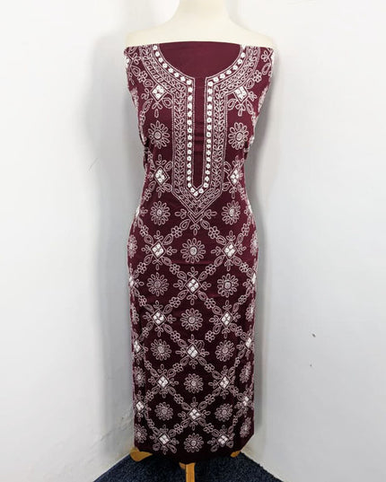 Handmade Shadow Work Lawn with Chiffon Dupatta 3Pc Unstitched