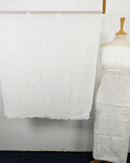 Handmade Shadow Work Lawn with Chiffon Dupatta 3Pc Unstitched