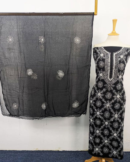 Handmade Shadow Work Lawn with Chiffon Dupatta 3Pc Unstitched