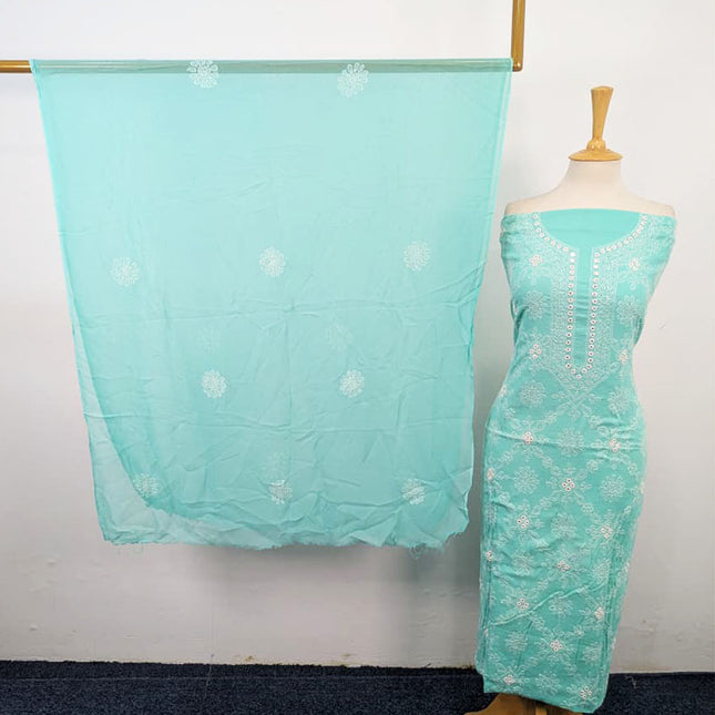 Handmade Shadow Work Lawn with Chiffon Dupatta 3Pc Unstitched