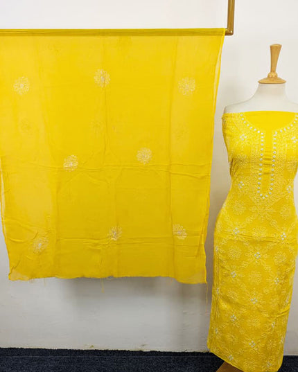 Handmade Shadow Work Lawn with Chiffon Dupatta 3Pc Unstitched