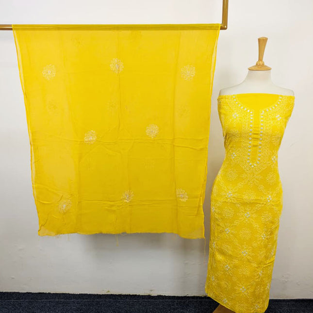 Handmade Shadow Work Lawn with Chiffon Dupatta 3Pc Unstitched