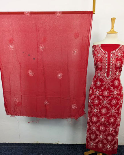 Handmade Shadow Work Lawn with Chiffon Dupatta 3Pc Unstitched