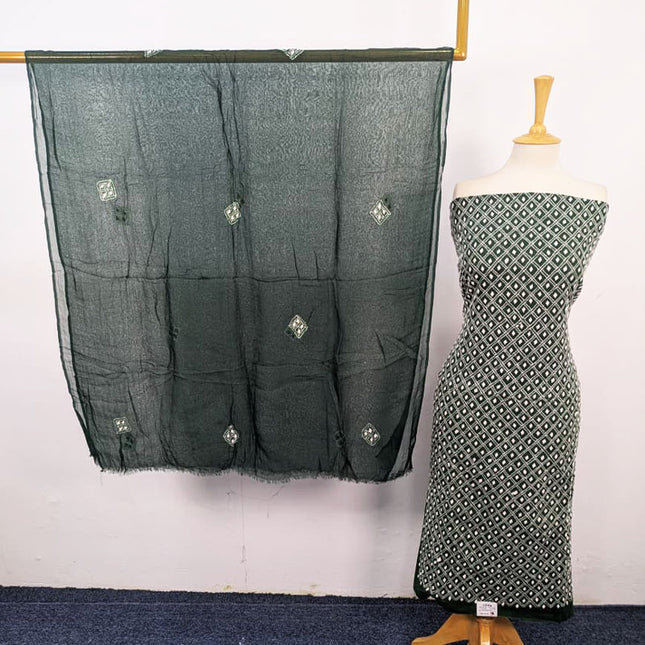 Fancy Lawn with Shadow + R Work & Chiffon Dupatta 3Pc Unstitched