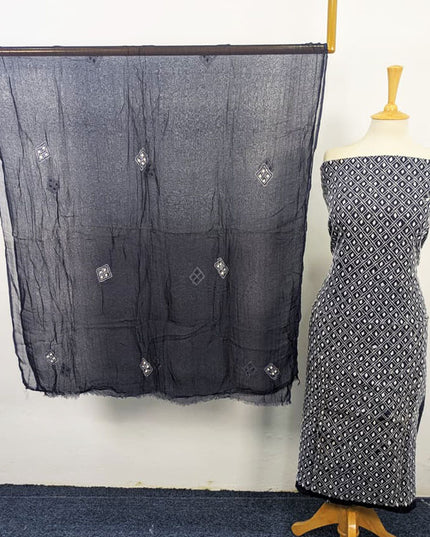 Fancy Lawn with Shadow + R Work & Chiffon Dupatta 3Pc Unstitched