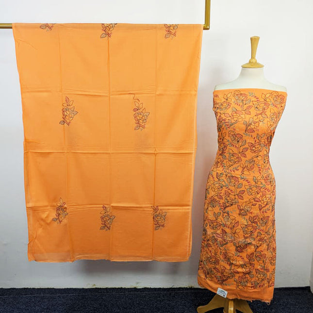 Handmade Full Jaal Kacha Tanka Work Lawn Shirt Dupatta 3Pc Unstitched