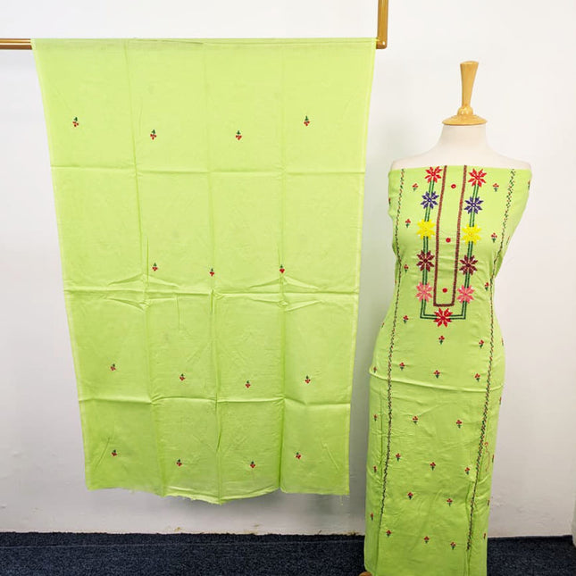 Handmade Gala Style Pakka Tanka + Mirror Work Lawn 3Pc Unstitched