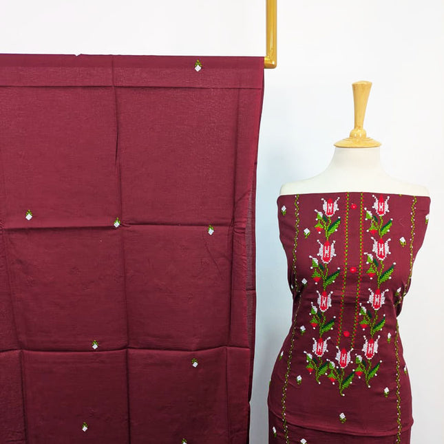 Fancy Lawn with Gala Style Pakka Tanka + Mirror Work 3Pc Unstitched