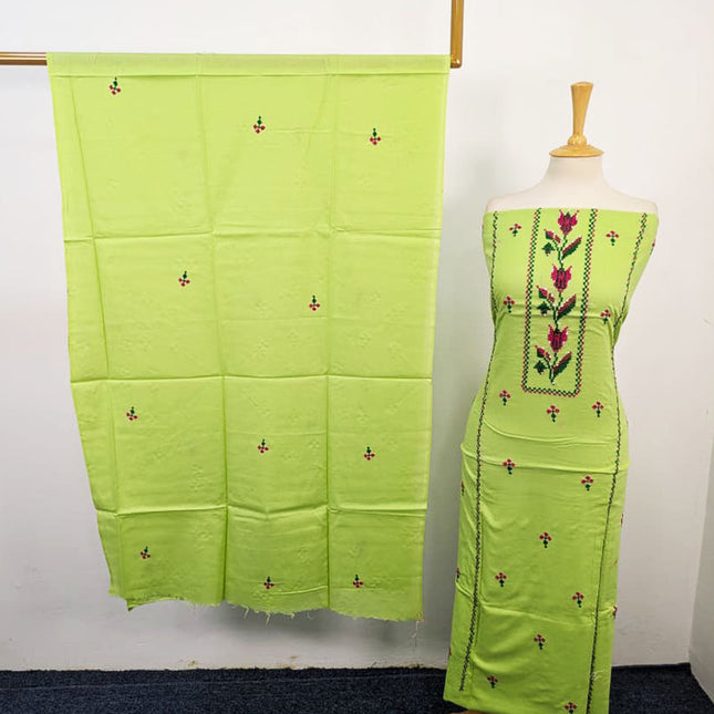 Handmade Gala Style Pakka Tanka + Mirror Work Lawn 3Pc Unstitched