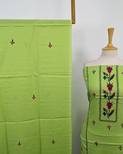 Handmade Gala Style Pakka Tanka + Mirror Work Lawn 3Pc Unstitched