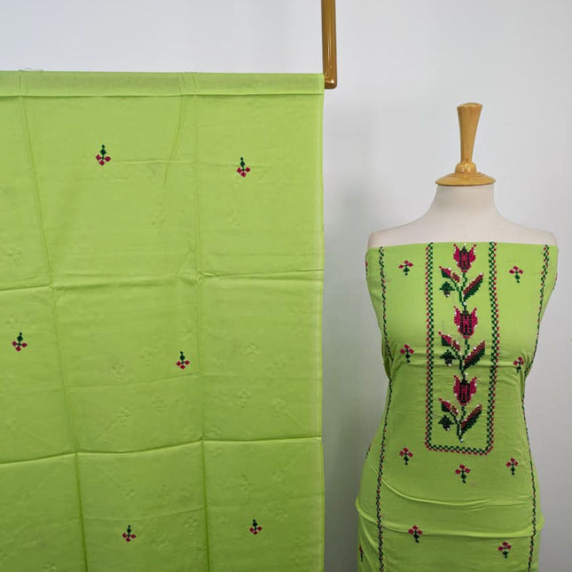 Handmade Gala Style Pakka Tanka + Mirror Work Lawn 3Pc Unstitched