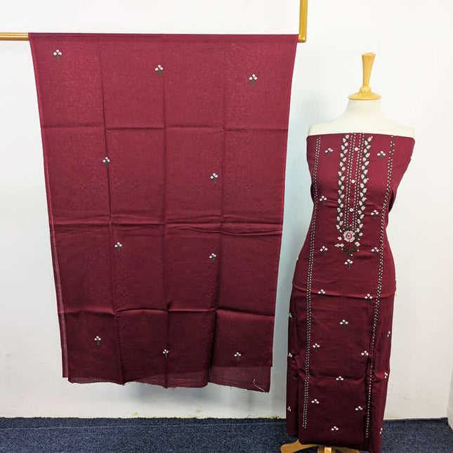 Lawn with Gala Style Pakka Tanka + Mirror Work 3Pc Unstitched