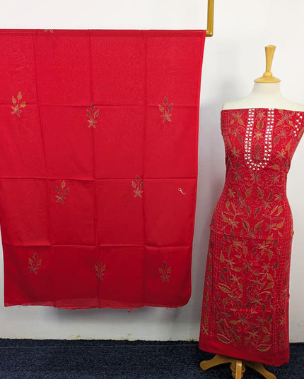 Fancy Lawn with Full Jaal Kacha Tanka + Mirror Work 3Pc Unstitched