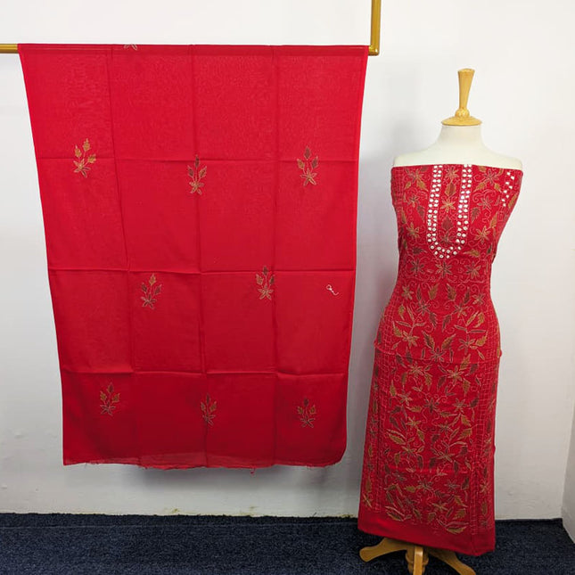 Fancy Lawn with Full Jaal Kacha Tanka + Mirror Work 3Pc Unstitched