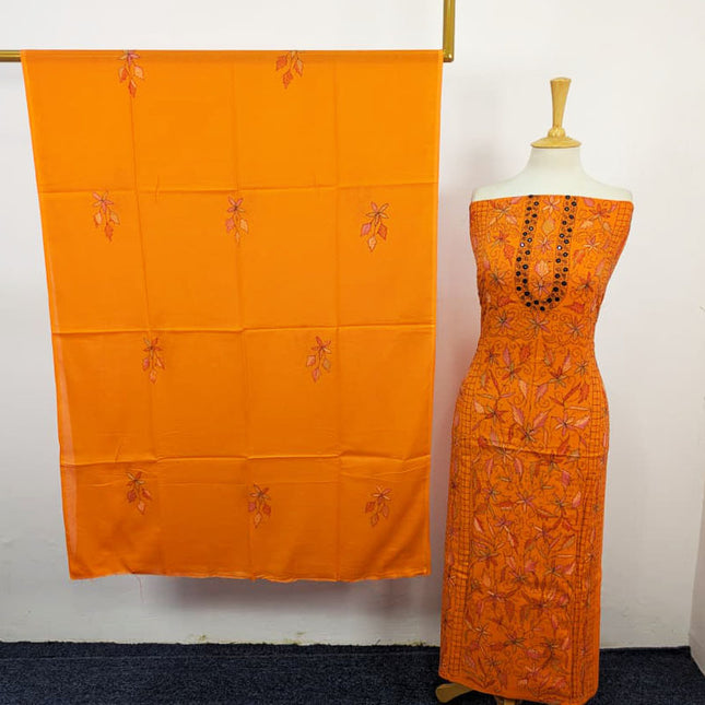 Fancy Lawn with Full Jaal Kacha Tanka + Mirror Work 3Pc Unstitched