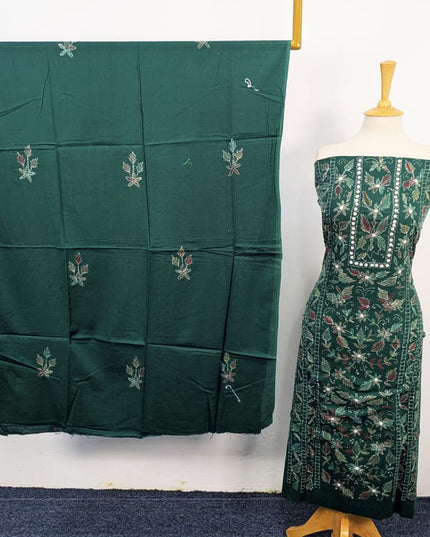 Handmade Full Jaal Kacha Tanka + Mirror Work Lawn 3Pc Unstitched