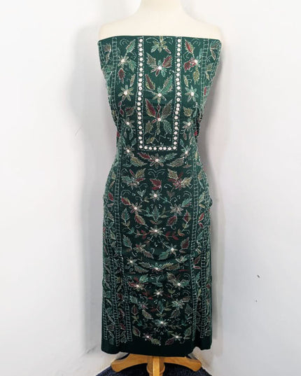 Handmade Full Jaal Kacha Tanka + Mirror Work Lawn 3Pc Unstitched