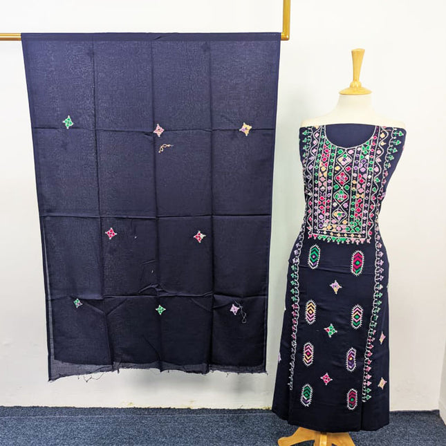 Handmade Balochi Tanka + Mirror Work Lawn 3Pc Unstitched