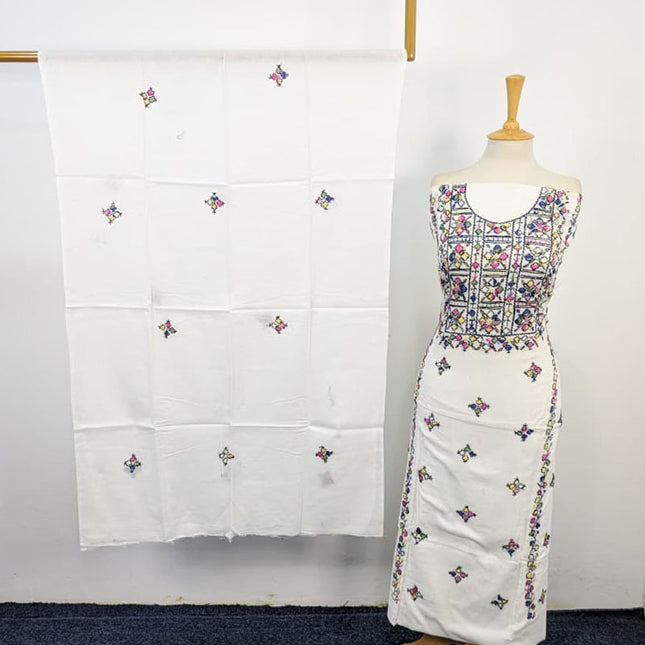 Lawn with Handmade Balochi Tanka + Mirror Work 3Pc Unstitched