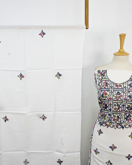 Lawn with Handmade Balochi Tanka + Mirror Work 3Pc Unstitched